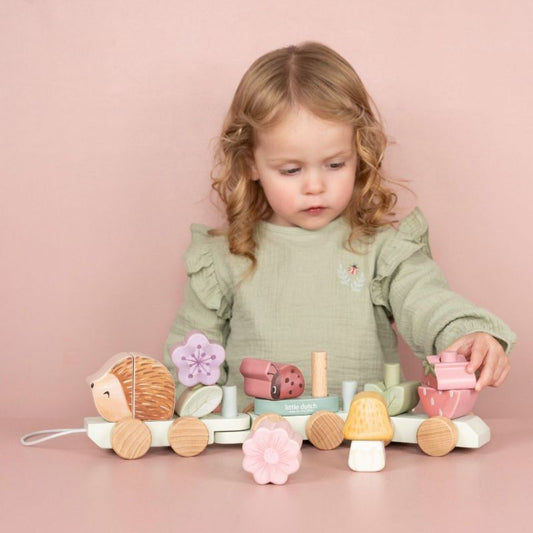 Trenino con costruzioni riccio