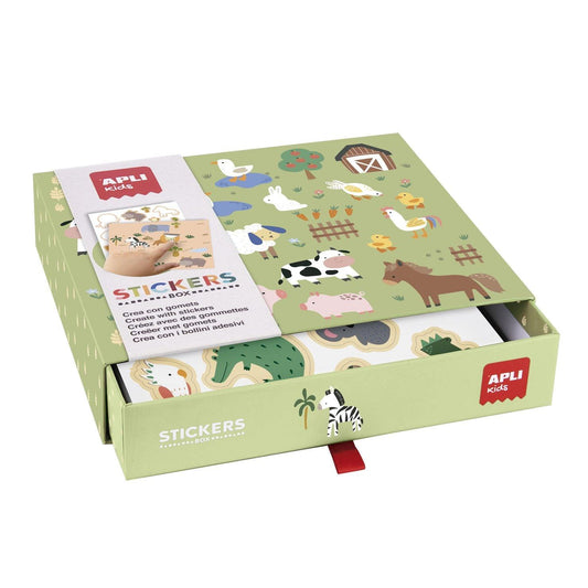 Stickers Box Animali e il Loro Habitat APLI KIDS - Adesivi Educativi 3+ Anni - Munakids