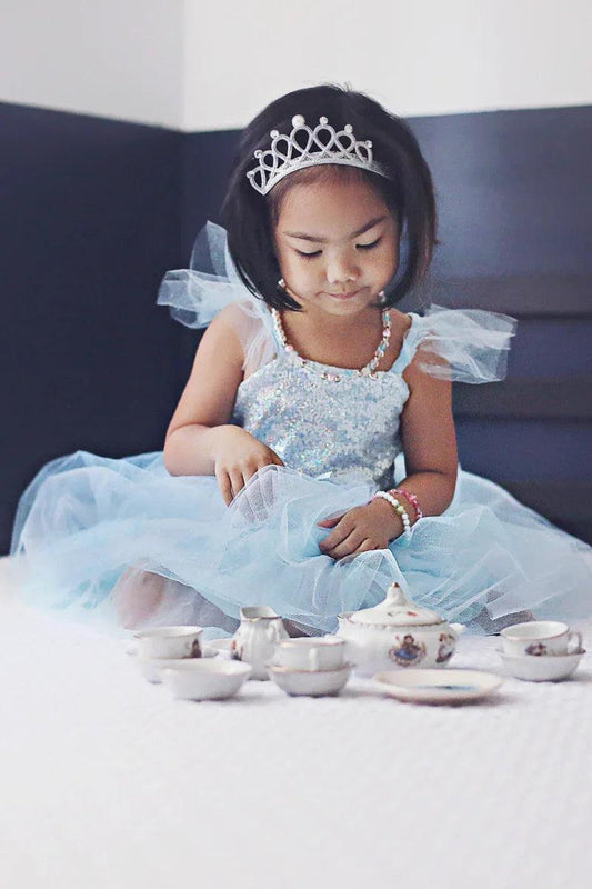 Abito da principessa con paillettes, blu - Munakids