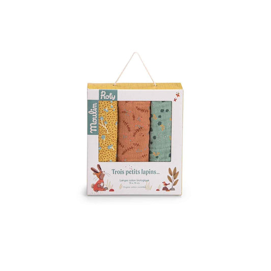 Set 3 teli mussola Trois Petite Lapins - Munakids