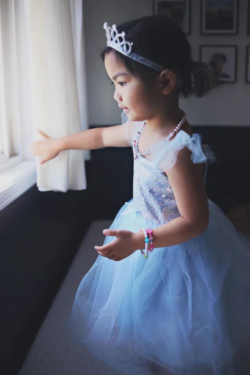 Abito da principessa con paillettes, blu - Munakids