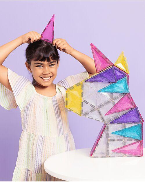 Connetix - tessere magnetiche - Set Unicorno Glitter - 56 Pezzi - Munakids