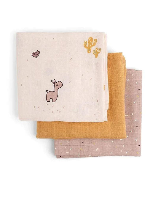 Set 3 Telini Antirigurgito Lalee il Lama - Cipria - 70x70 cm - Munakids