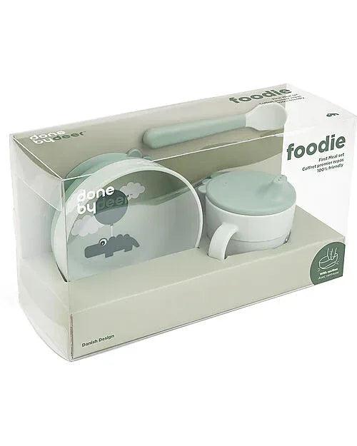 Set Pappa Foodie - Ciotola Tazza e Cucchiaio - Happy Clouds - Verde - 100% PP Alimentare - Munakids