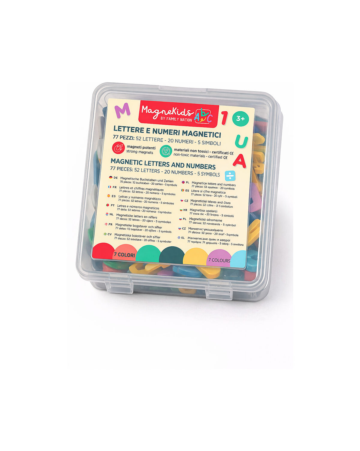 Family Nation Lettere e numeri magnetici MagneKids 77 pezzi