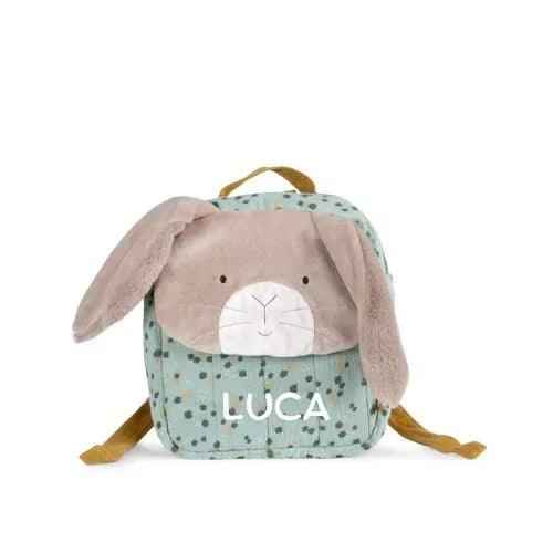 Set Regalo Battesimo – Zainetto Coniglio Salvia e Peluche Salvia Moulin Roty – 2+