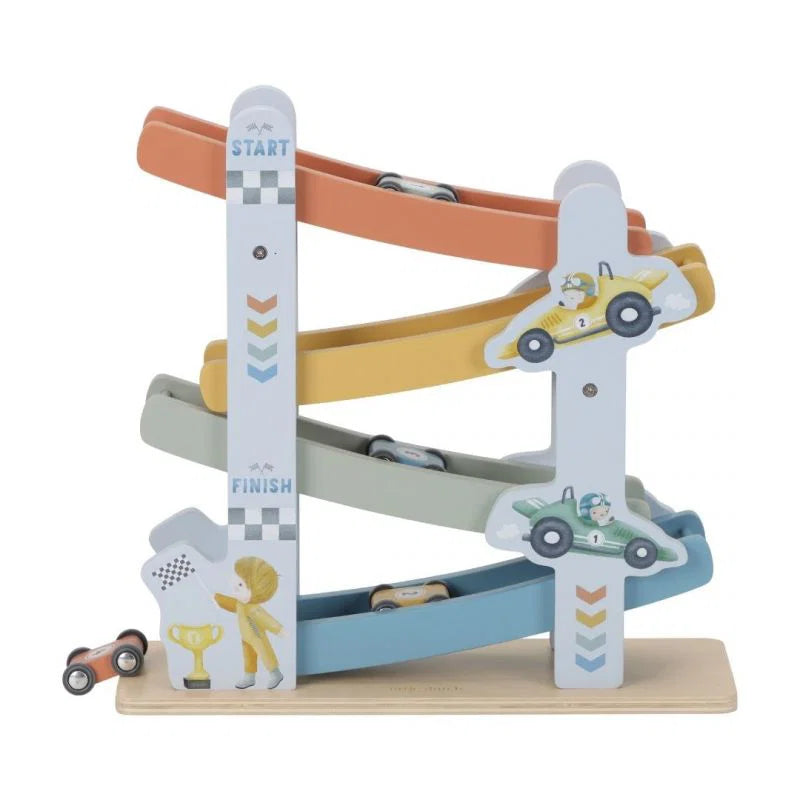 Little Dutch Pista a rampa in legno con 4 macchinine