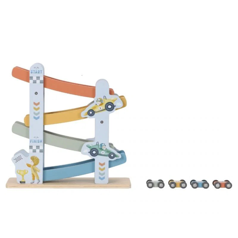 Little Dutch Pista a rampa in legno con 4 macchinine