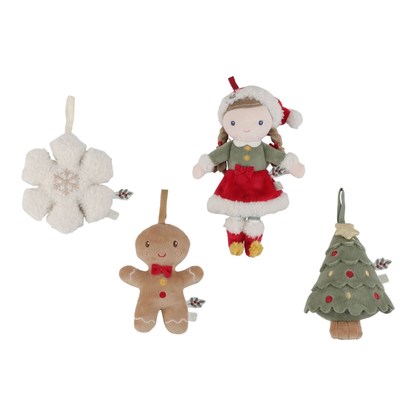 Set 4 Decorazioni Natalizie in Peluche Little Dutch