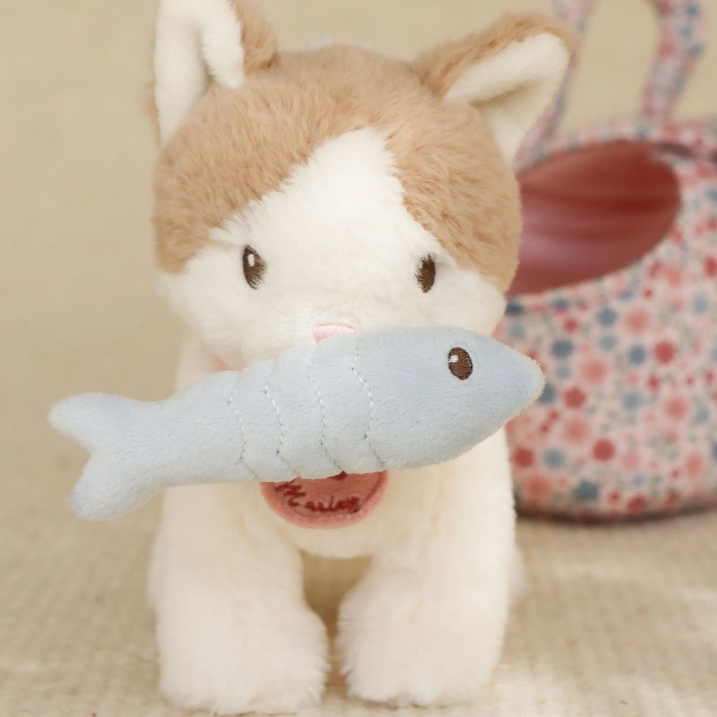 Peluche gatto Marley con trasportino