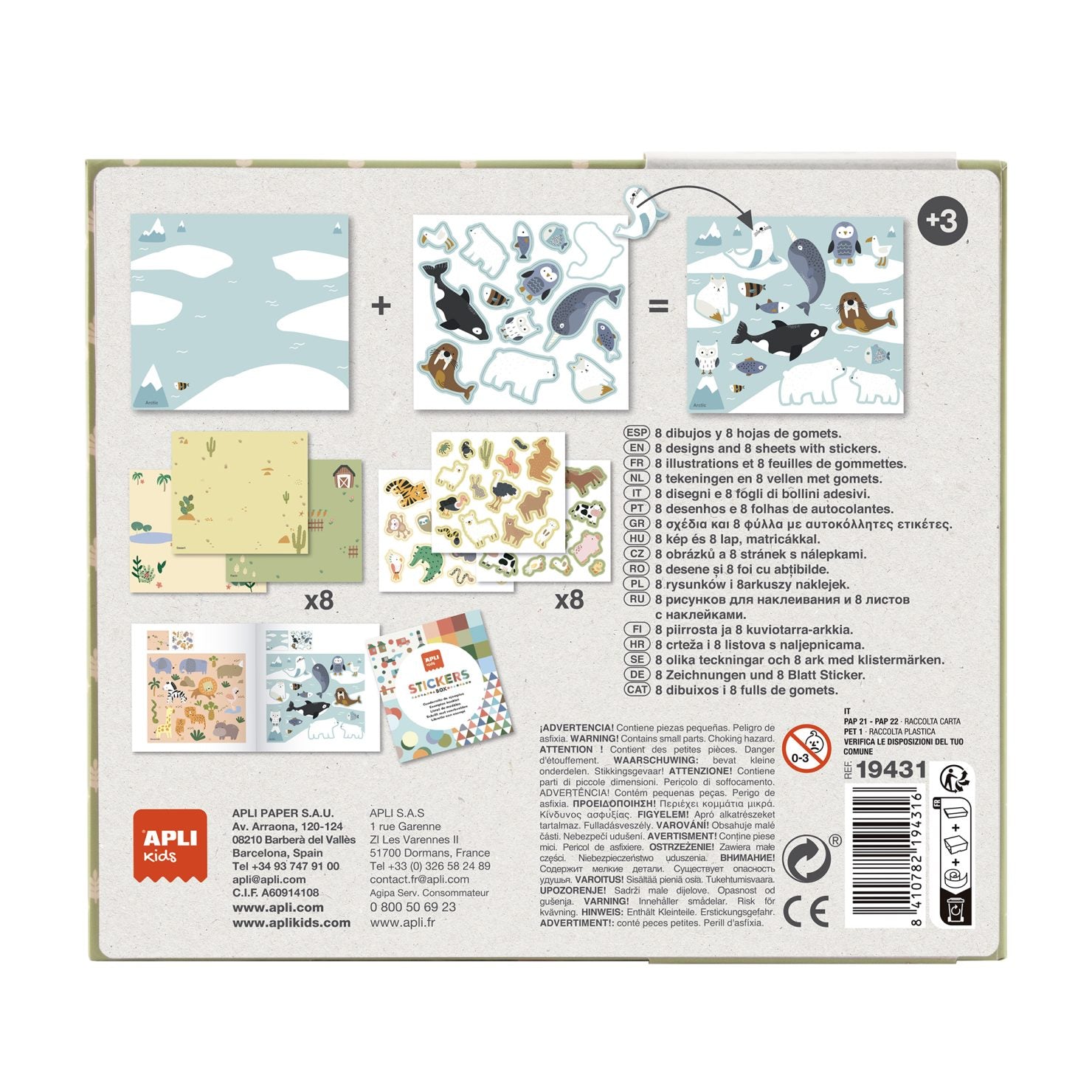 Stickers Box Animali e il Loro Habitat APLI KIDS - Adesivi Educativi 3+ Anni