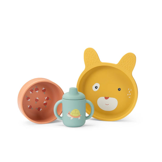 Set pranzetto silicone Trois Petite Lapins