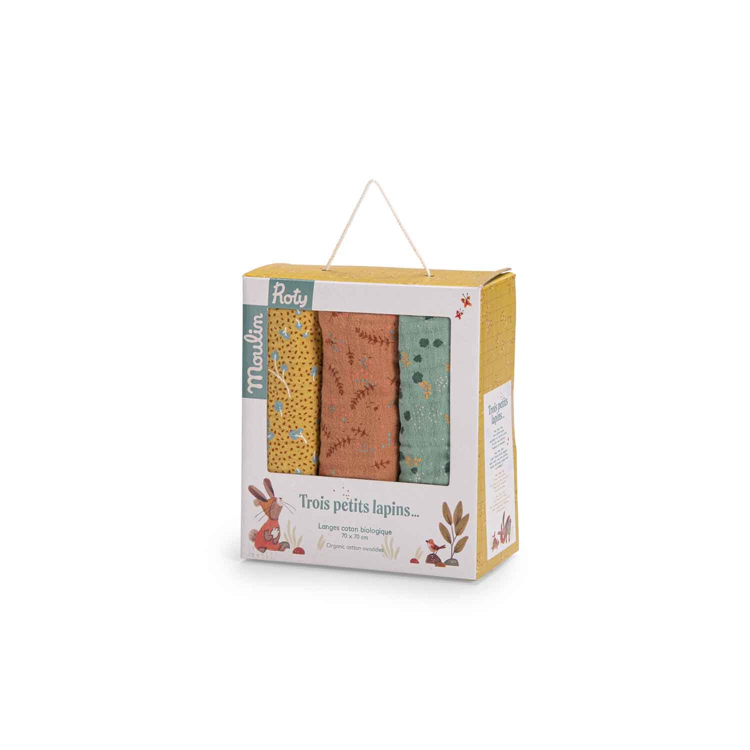 Set 3 teli mussola Trois Petite Lapins