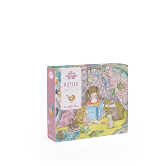 Puzzle d'Osservazione La Capanna Segreta 100 Pezzi Les Rosalies Moulin Roty - Bambini 5+ Anni