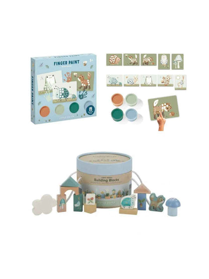 Set "Mani e Mente" Forest Garden – Cubetti e Pittura a Dita Little Dutch – 24+ mesi