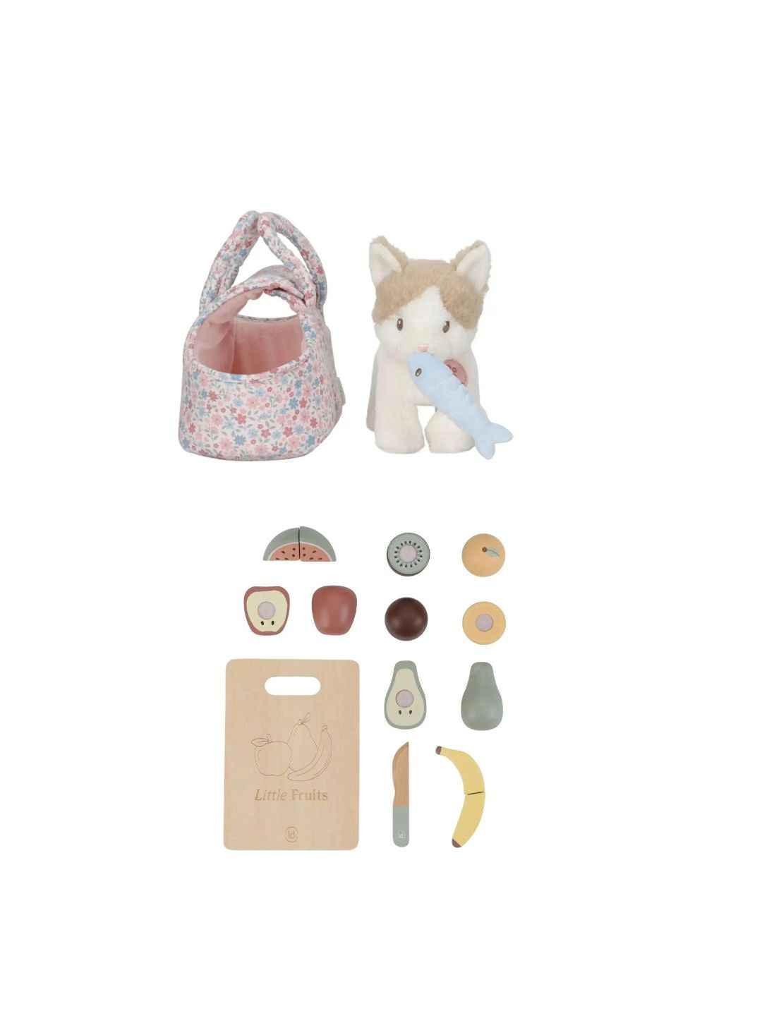 Set "Coccole e Merenda" – Gatto Marley e Frutta da Tagliare Little Dutch – 24+ mesi