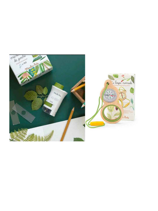 Set "Piccoli Scienziati" Le Jardin du Moulin – Microscopio e Lente d’Ingrandimento Moulin Roty – 6+ anni
