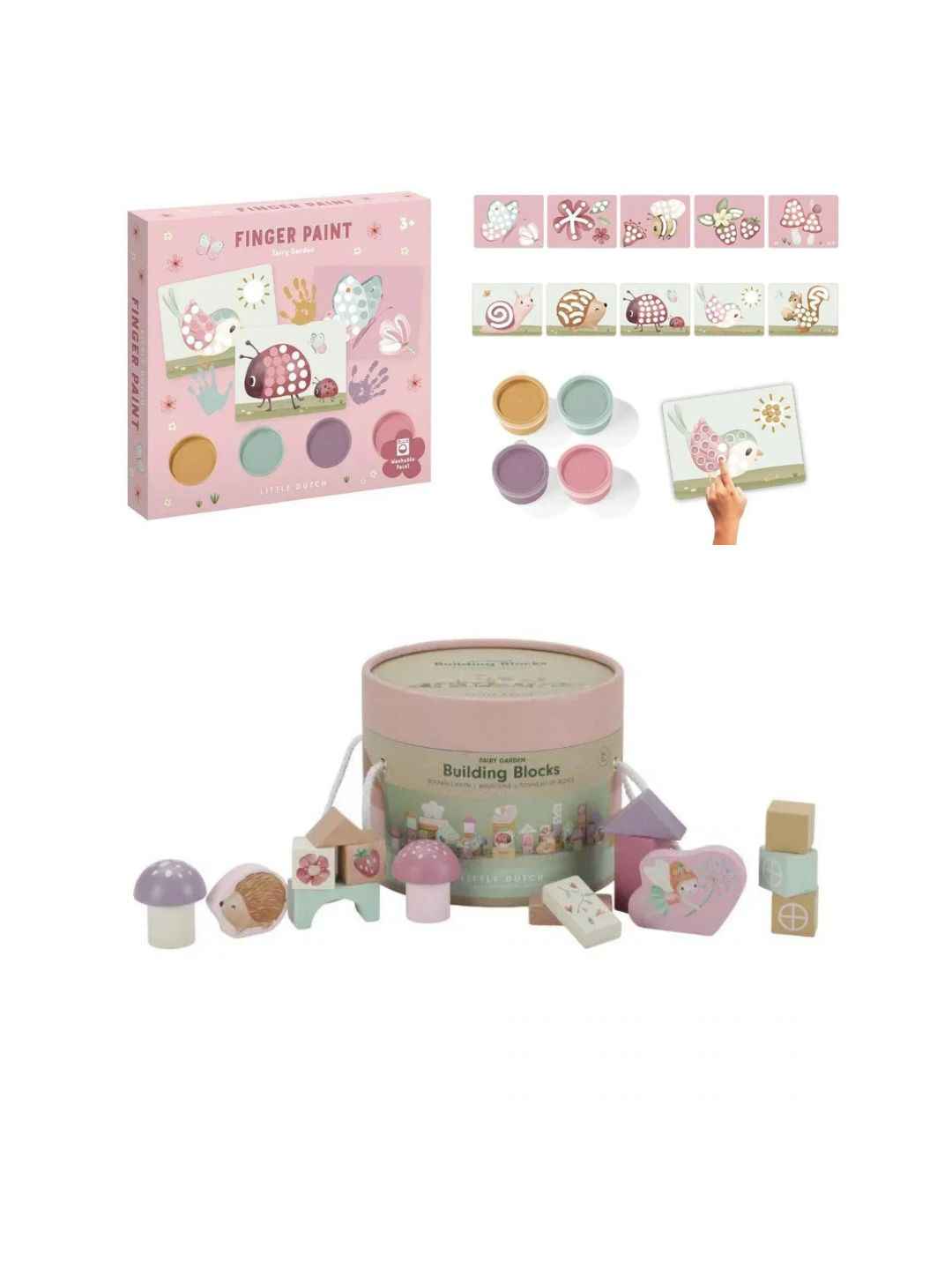 Set "Mani e Mente" Fairy Garden – Cubetti e Pittura a Dita Little Dutch – 24+ mesi