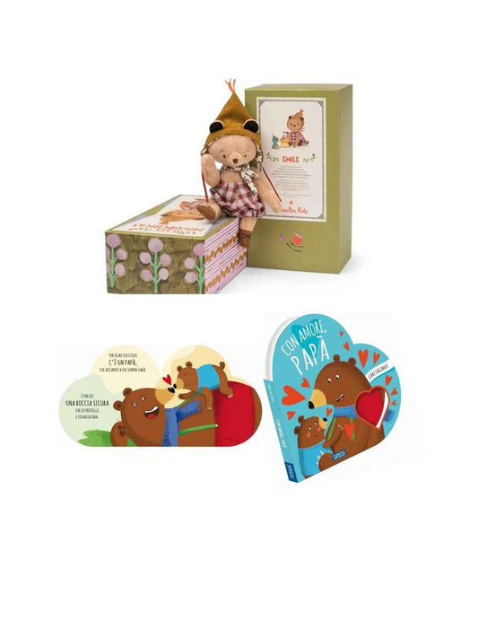 Set "Coccole di Papà" – Libro Con Amore Papà e Orsetto Emile Sassi & Moulin Roty – 10M+