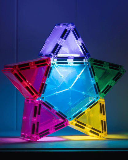 Connettix Tessere magnetiche 2 in 1 Set Costruzioni e Lampada Stella - 28 Pezzi