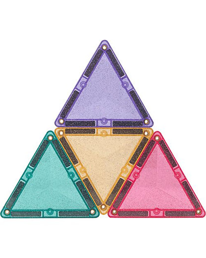 Connetix - tessere magnetiche - Set Castello Glitter - 48 Pezzi