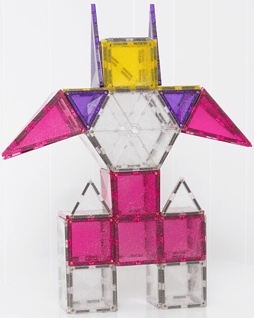 Connetix - tessere magnetiche - Set Unicorno Glitter - 56 Pezzi