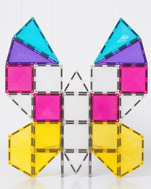 Connetix - tessere magnetiche - Set Unicorno Glitter - 56 Pezzi