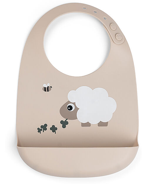 Bavaglio Impermeabile con Tasca - Tiny Farm - Sabbia - 100% Silicone