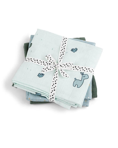 Set 3 Telini Antirigurgito Lalee il Lama - Blu - 70x70 cm