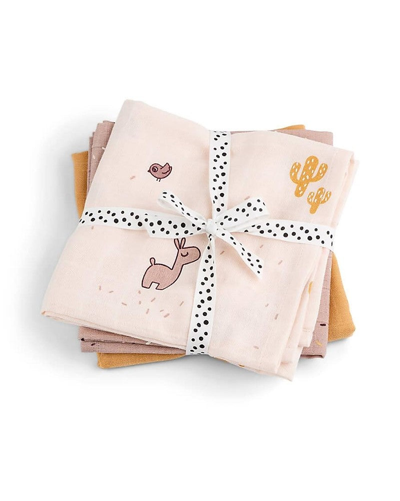 Set 3 Telini Antirigurgito Lalee il Lama - Cipria - 70x70 cm