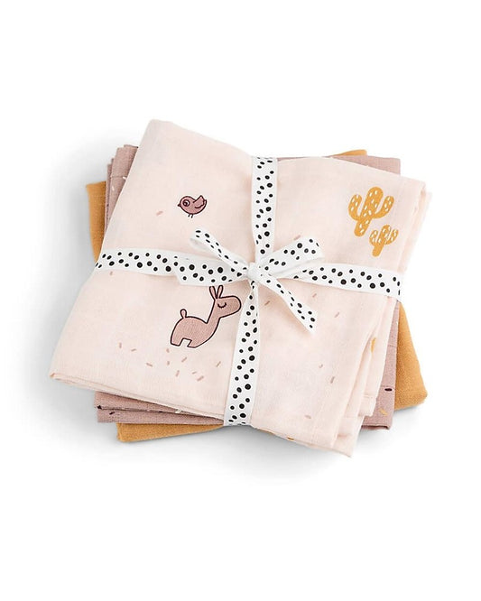 Set 3 Telini Antirigurgito Lalee il Lama - Cipria - 70x70 cm