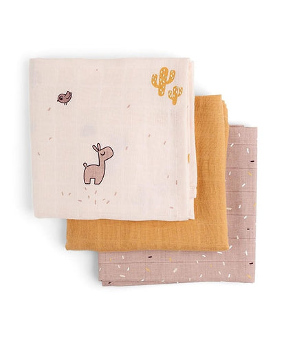 Set 3 Telini Antirigurgito Lalee il Lama - Cipria - 70x70 cm