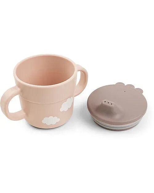 Set Pappa Foodie - Ciotola Tazza e Cucchiaio - Happy Clouds - Rosa Cipria - 100% PP Alimentare - Munakids