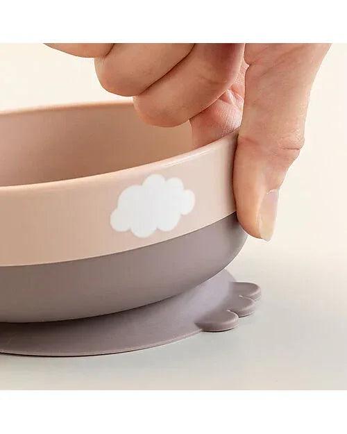 Set Pappa Foodie - Ciotola Tazza e Cucchiaio - Happy Clouds - Rosa Cipria - 100% PP Alimentare - Munakids