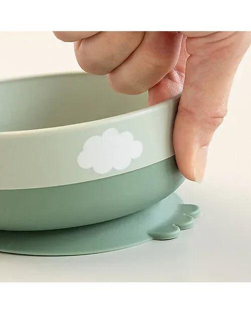 Set Pappa Foodie - Ciotola Tazza e Cucchiaio - Happy Clouds - Verde - 100% PP Alimentare - Munakids