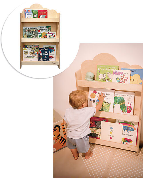 Libreria Montessori Frontale - Cloud - Legno di Betulla - Natural