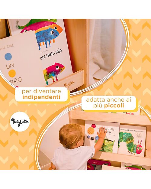 Libreria Montessori Frontale - Cloud - Legno di Betulla - Natural