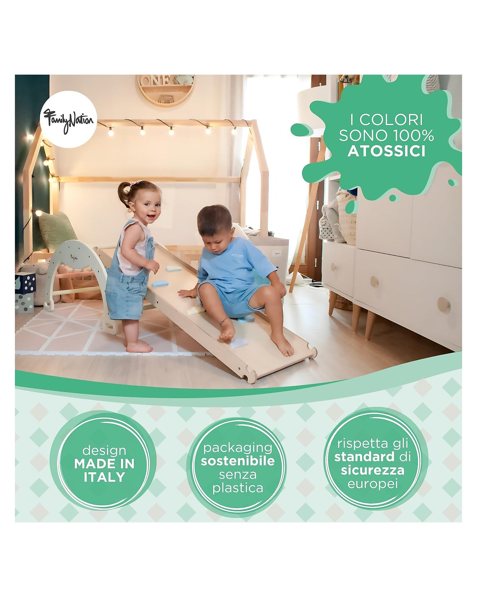 Scivolo/Rampa Montessori Rainbow 2-in-1