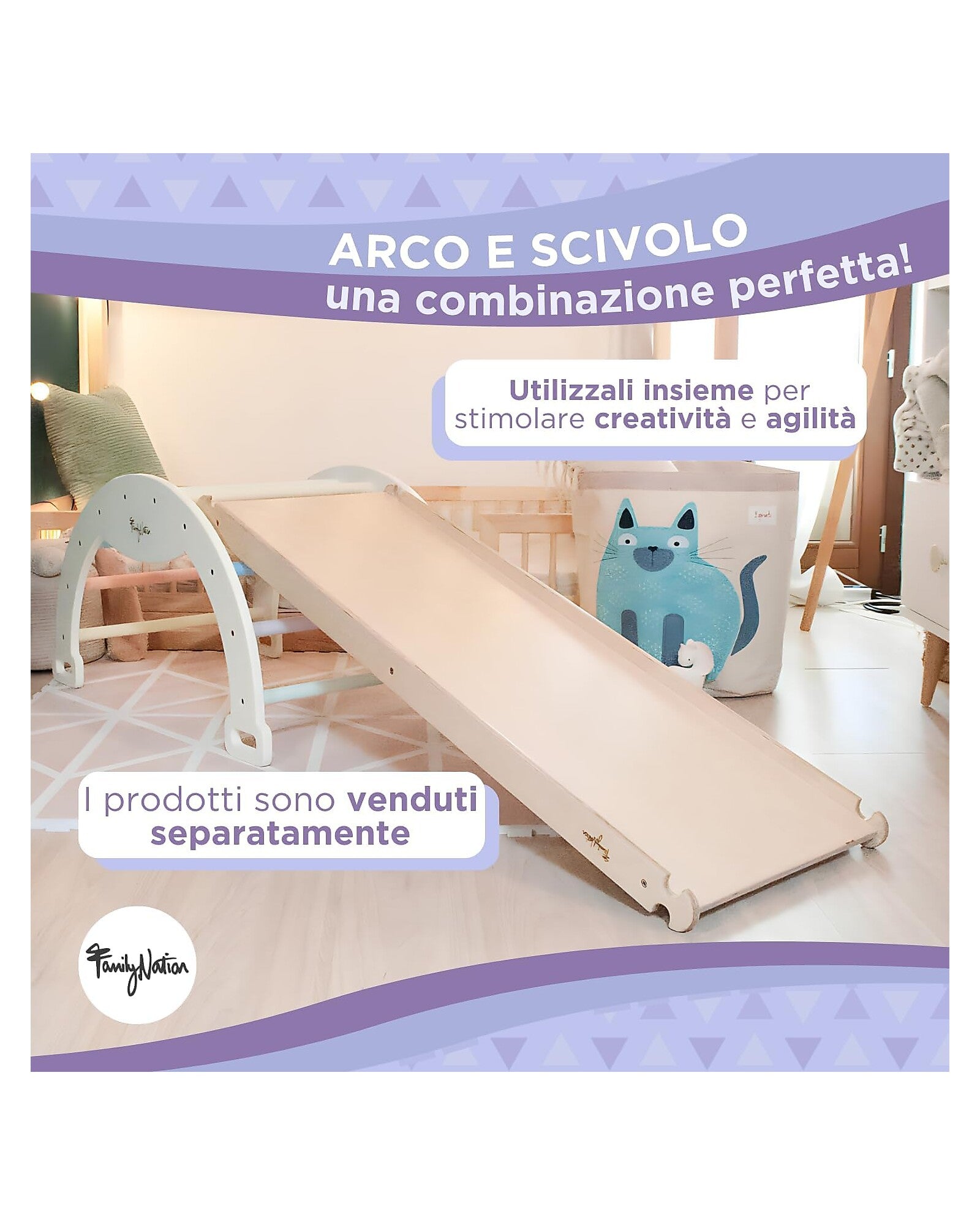 Scivolo/Rampa Montessori Rainbow 2-in-1