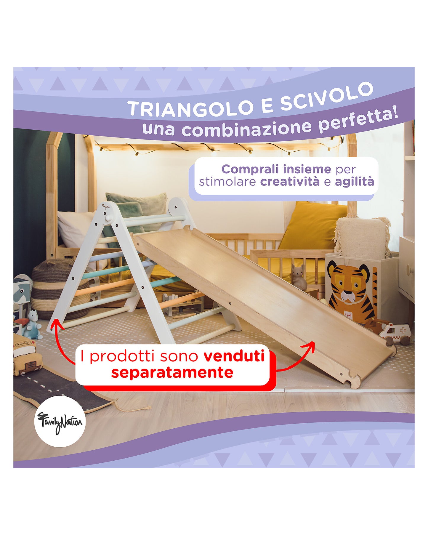 Scivolo/Rampa Montessori Rainbow 2-in-1