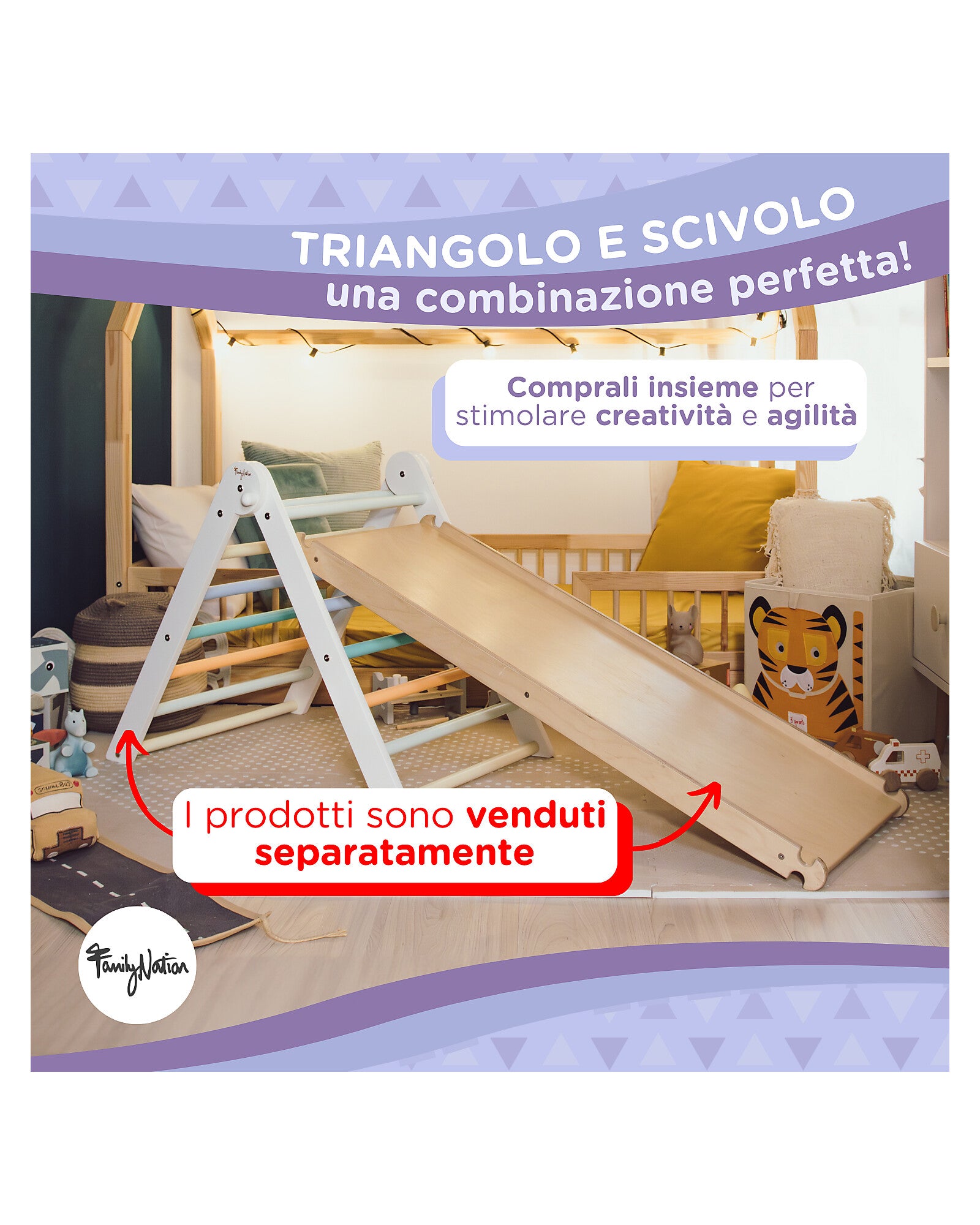Scivolo/Rampa Montessori Rainbow 2-in-1