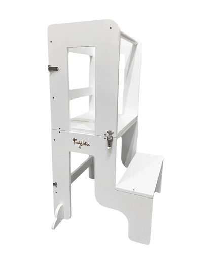 Torre Montessori 2 in 1 - Bianco - Convertibile in Tavolo+Sedia - Munakids