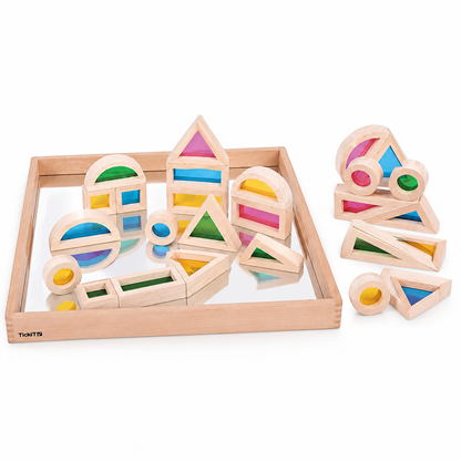 Immagine del bundle Tickit con vassoio specchio e blocchi colorati