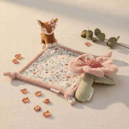 Kit Neonato Little Dutch - Doudou Cerbiatto e Sonaglio Fiore Fairy Garden