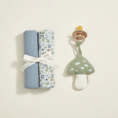 Kit Neonato Little Dutch - Portaciuccio Fungo e Mussole Forest Friends