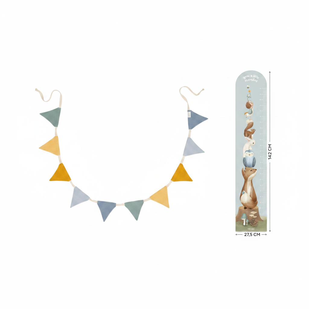 Kit Ricordo Crescita – Metro Forest Friends e Ghirlanda Blue Little Dutch