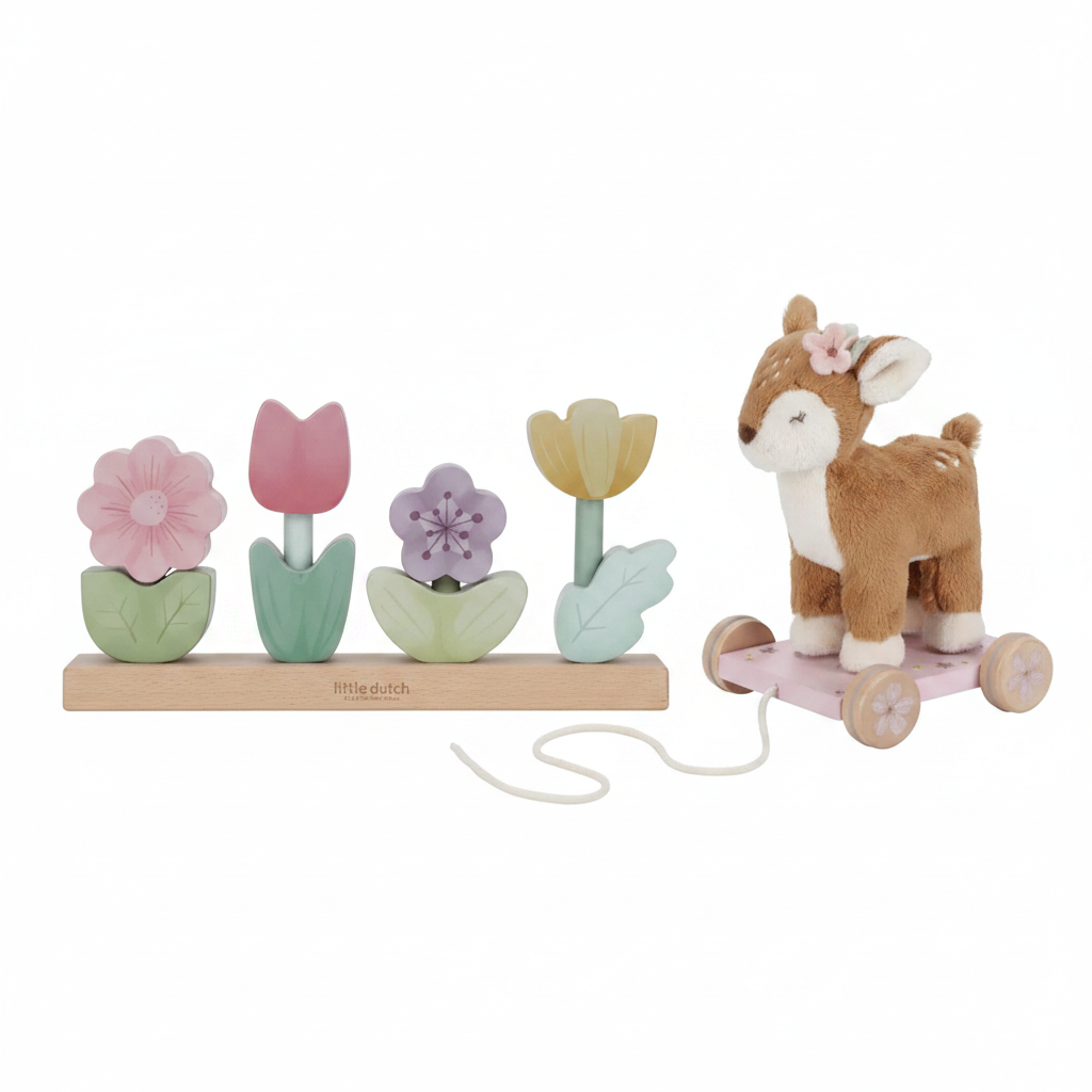 Set Fairy Garden Little Dutch – Cerbiatto Trainabile e Fiori da Costruire