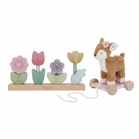 Set Fairy Garden Little Dutch – Cerbiatto Trainabile e Fiori da Costruire