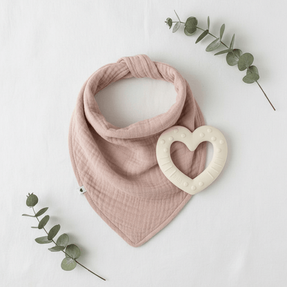 Set Neonato BIBS - Bandana e Gioco Dentizione Cuore