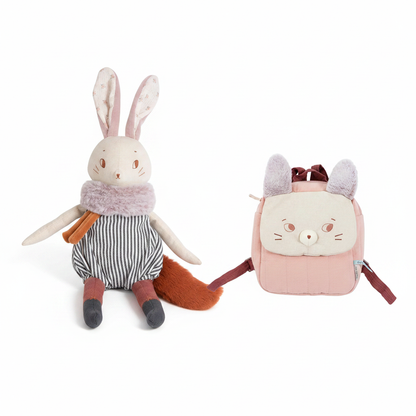 Set Regalo Battesimo – Coniglio Plume e Zainetto Topo Après la Pluie Moulin Roty